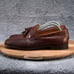 Johnston Murphy Signature Loafers Brown Woven Leather Tassel Apron Toe Shoes 10M