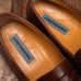 Johnston Murphy Signature Loafers Brown Woven Leather Tassel Apron Toe Shoes 10M