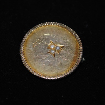 Antique Victorian Two-sided Brooch with Seed Pearls & a Man's Photo
