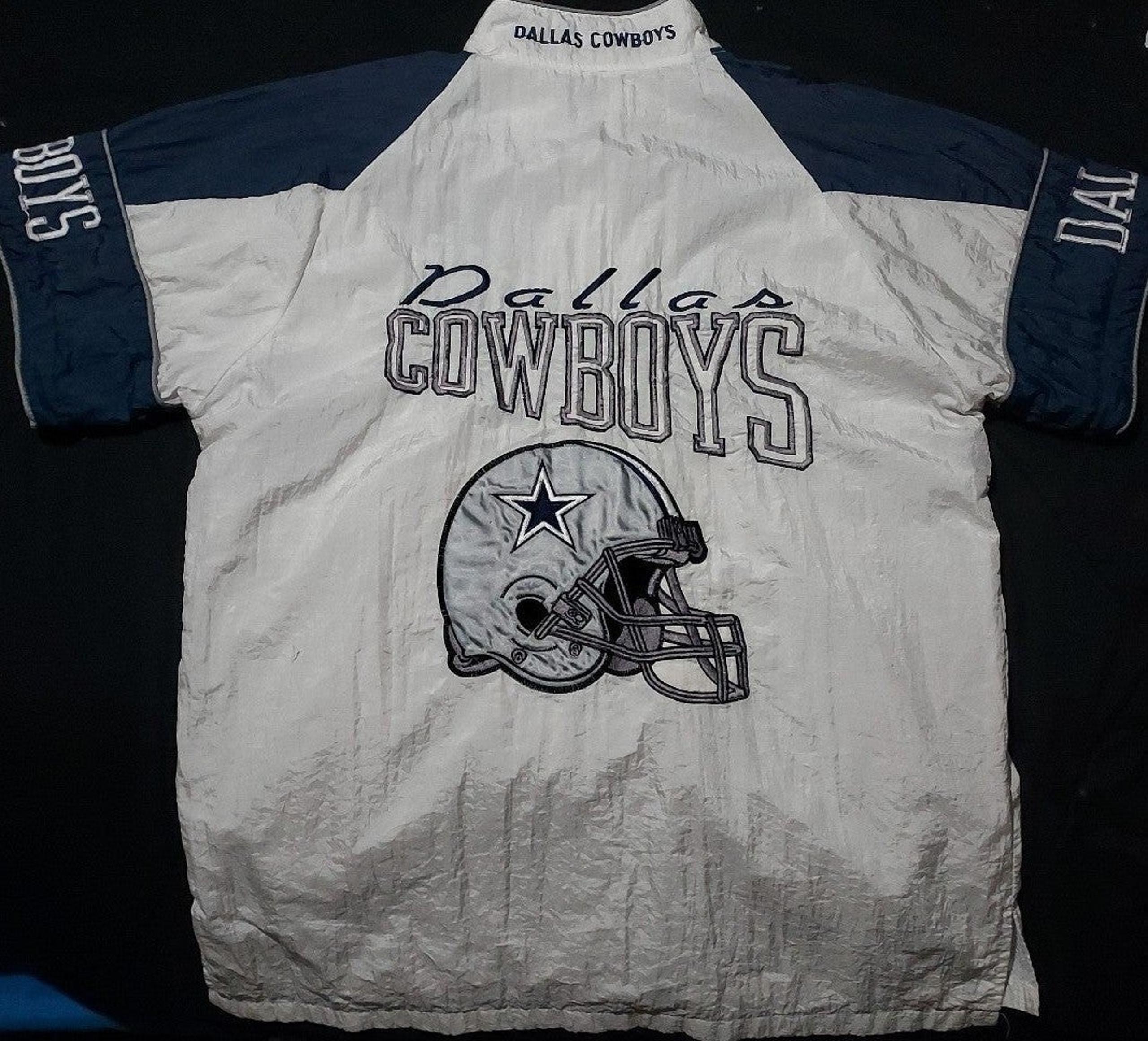 RARE 90'S Pro-Line Dallas Cowboys Short Sleeve Windbreaker Men's XL