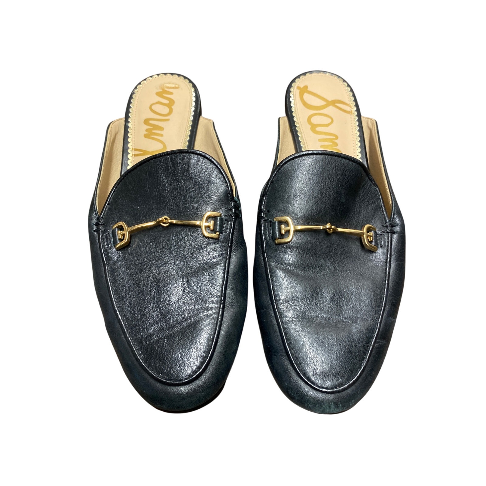 Sam Edelman Black Luxury Soft Leather Women's 6.5 Mules Professional Flat Loafer