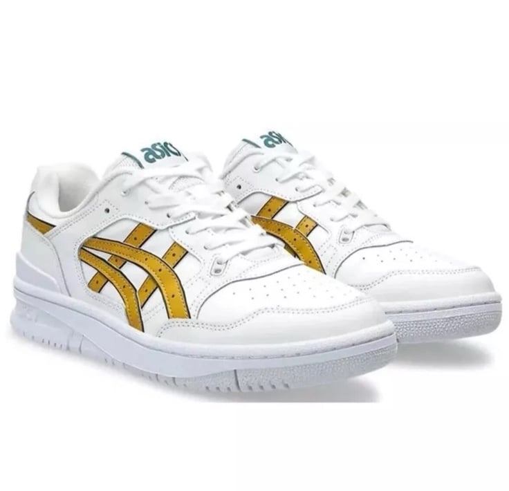 ASICS EX89 White/Mustard LEATHER Casual Shoes Men’s Sz 11 1201A476-114 Classic