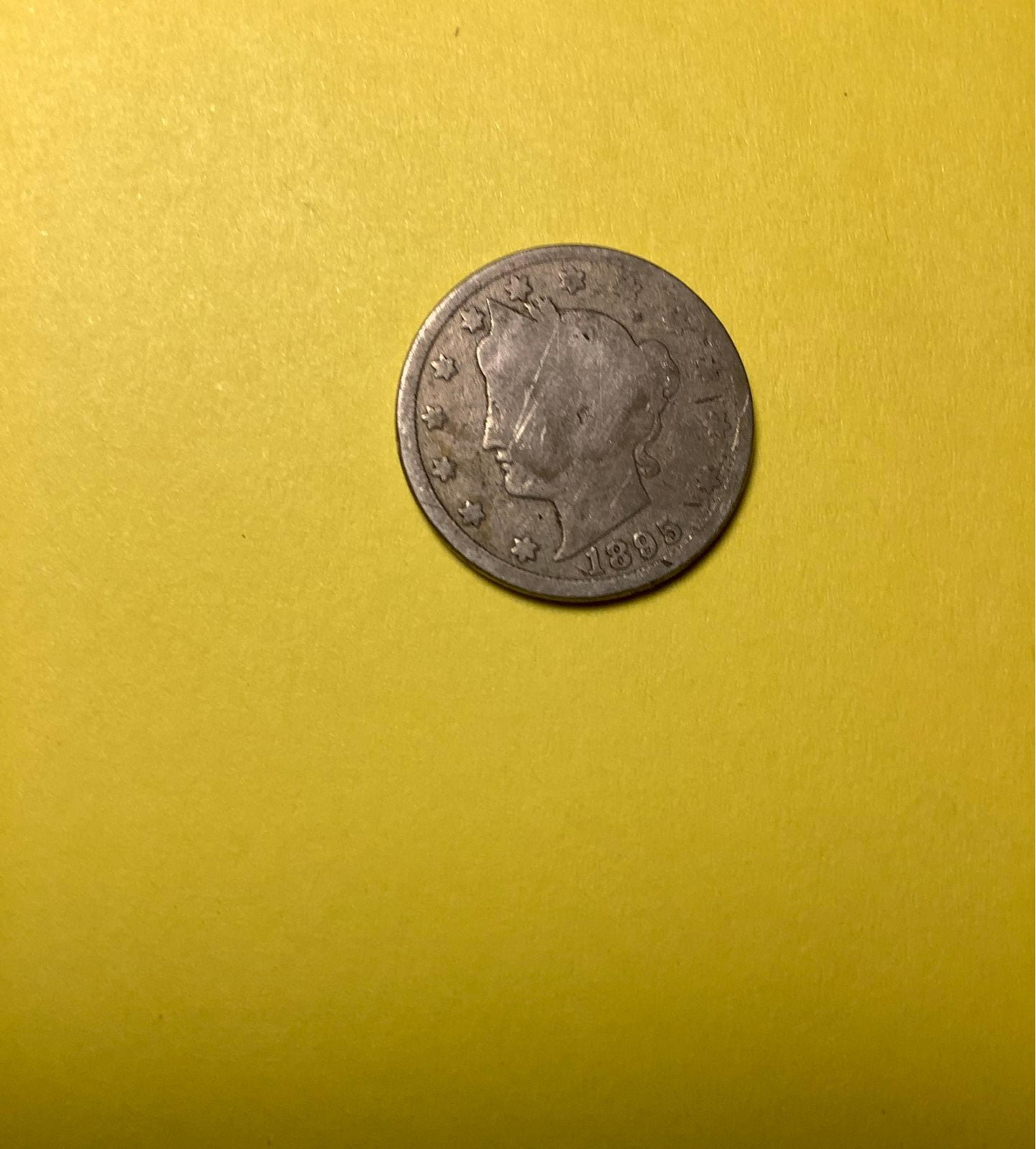 Coin- 1895 V NICKEL - NICE FILLER COIN $7