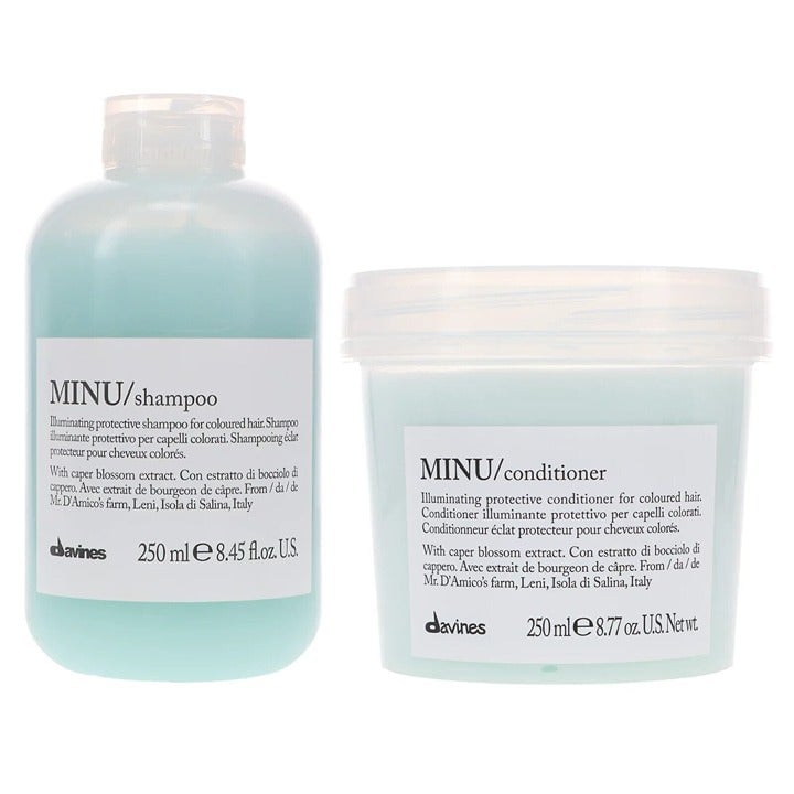 Davines MINU Illuminating Shampoo 8.45 oz & Davines MINU Illuminating Conditione