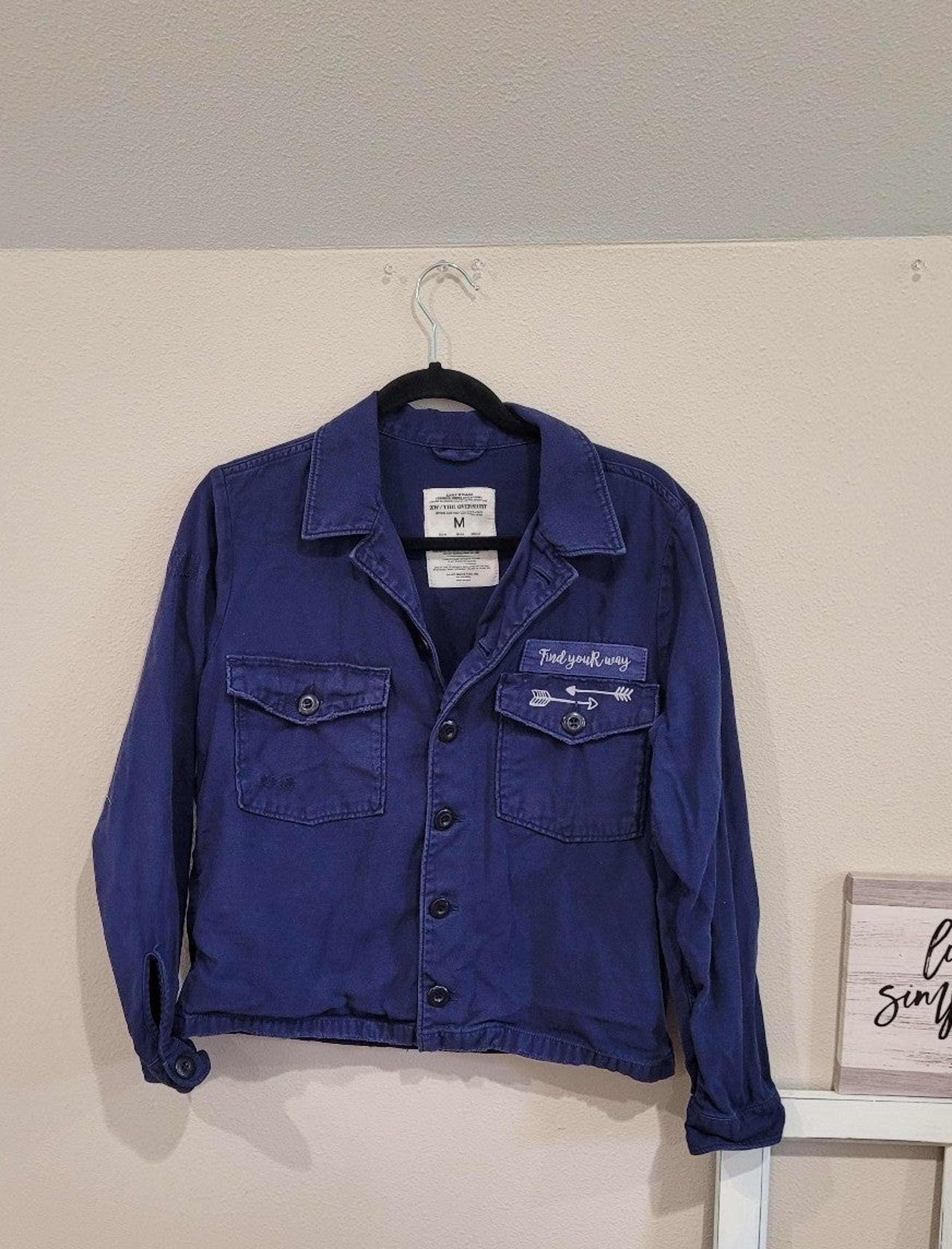 ZARA Find Your Way distressed button up shirt/jacket Womens Med.