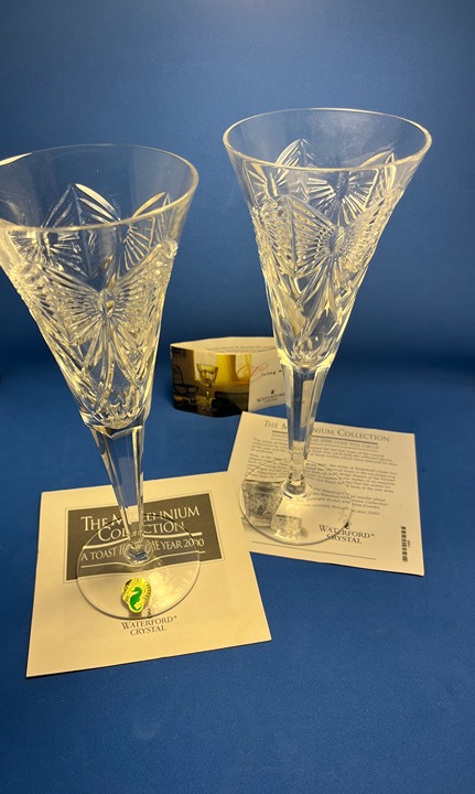 Waterford Crystal - Lismore Diamond Toasting Flutes, Pair