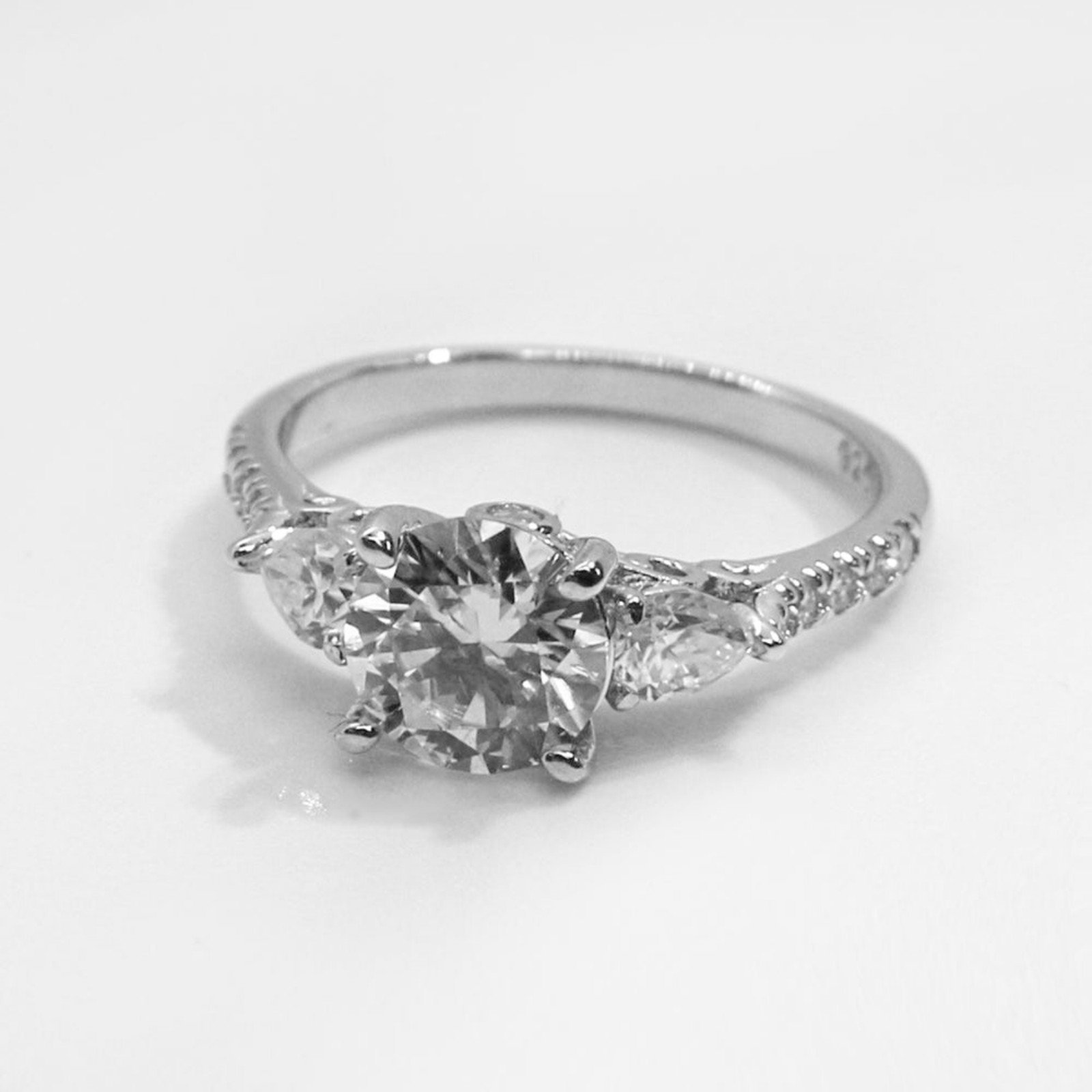 Sterling silver Round solitaire mossinite ring 1.2ct