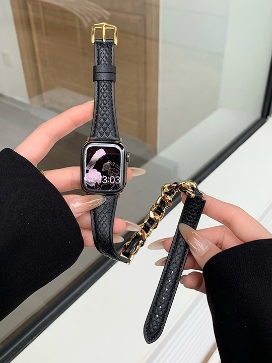 Only Band - Luxury Leather Stainless Steel Band for Apple Watch Ultra 49mm