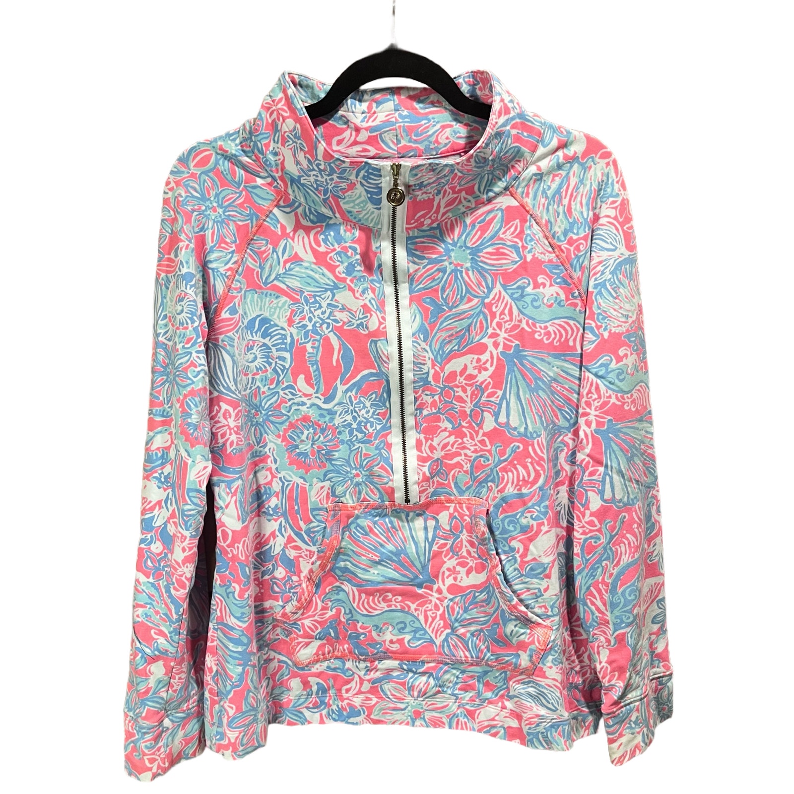 Lilly Pulitzer: Summer Siren Skipper Popover Half Zip Sweatshirt Large (K425)