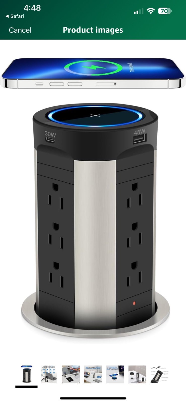 ANNQUAN 4 Pop Up Receptacle Countertop Outlet,75W Power Delivery,Total 90W Pop