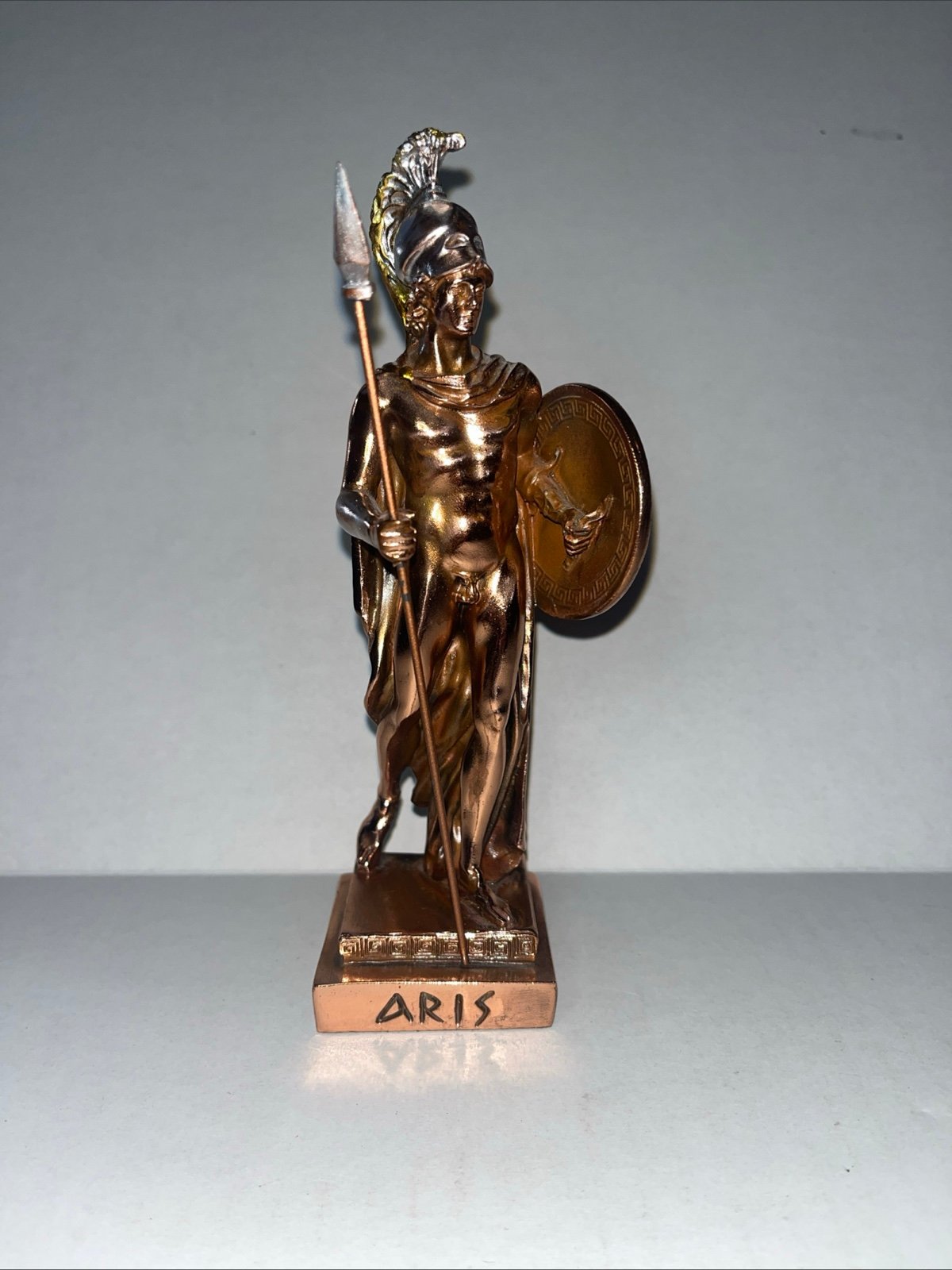Ares Mars - God of Courage and War - Spirit of Battle Copper Plated Alabaster 7”