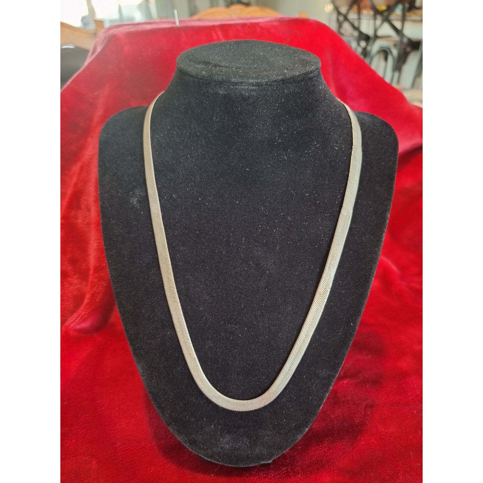 20 REAL Sterling Silver Heringbone Necklace 925 Estate Find