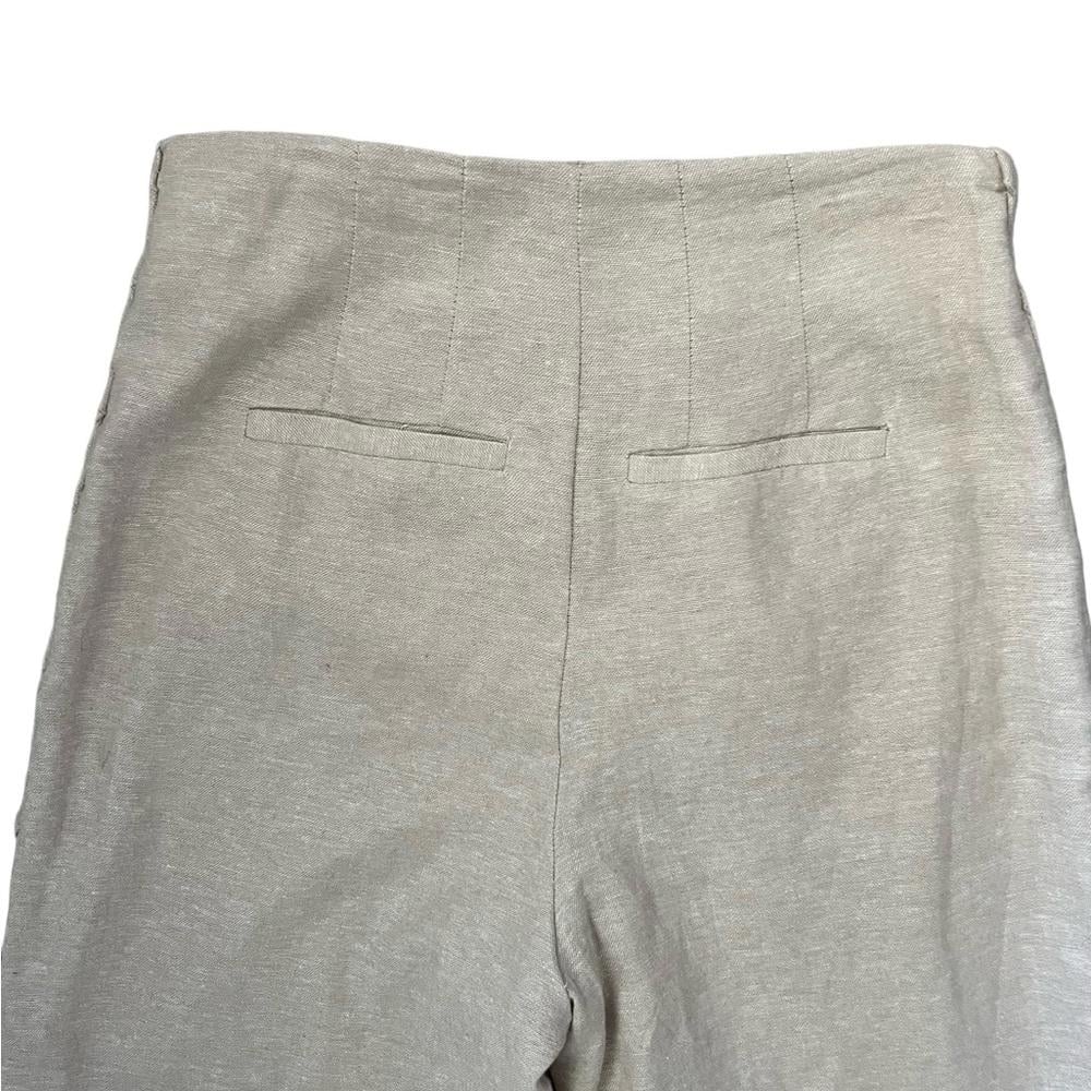 Jason Wu Linen Blend Braided High Waist Wide Pants Gray Sz 2