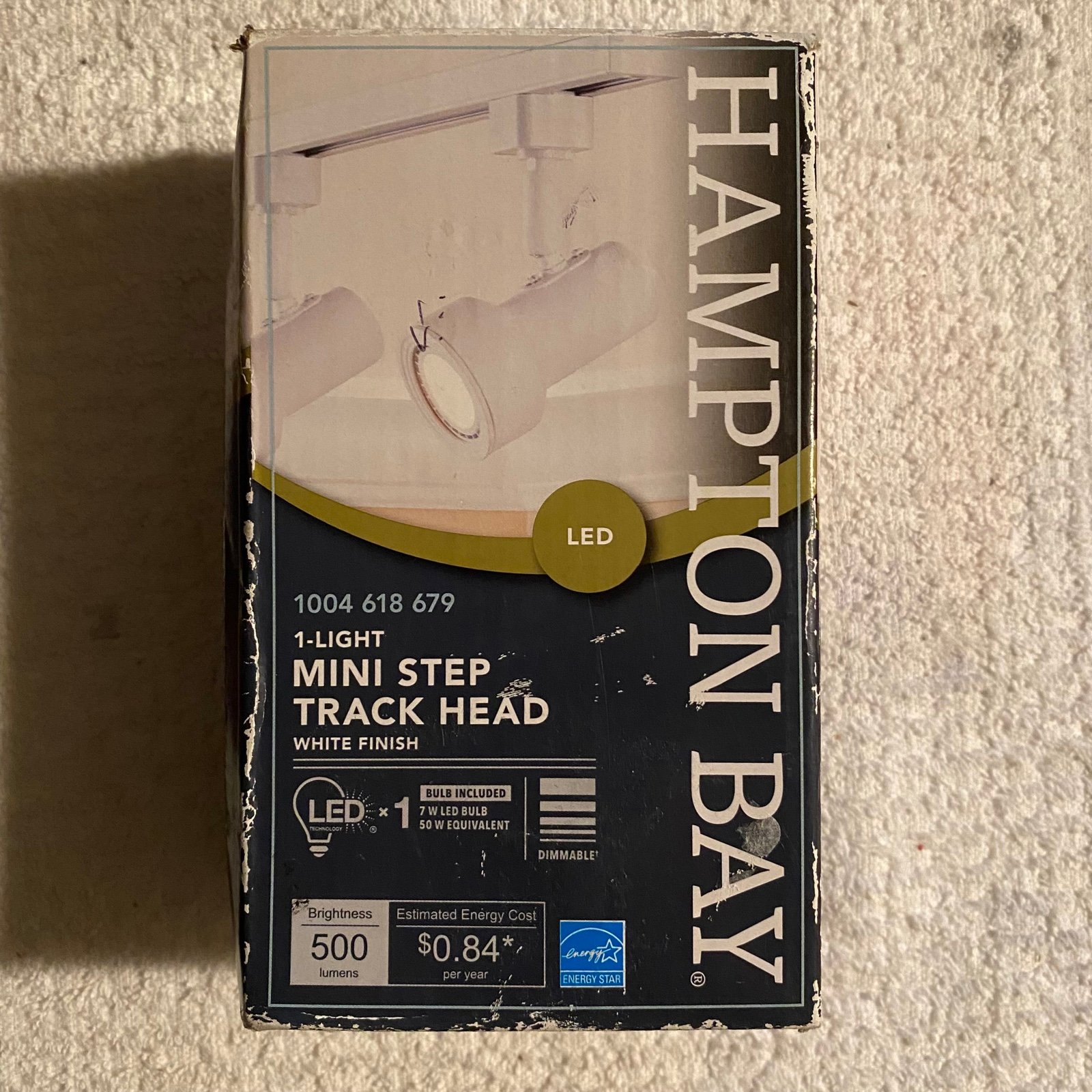 Hampton Bay 1 Light Mini Step Track Head 1004 618 679 White Finish LED 7W Bulb