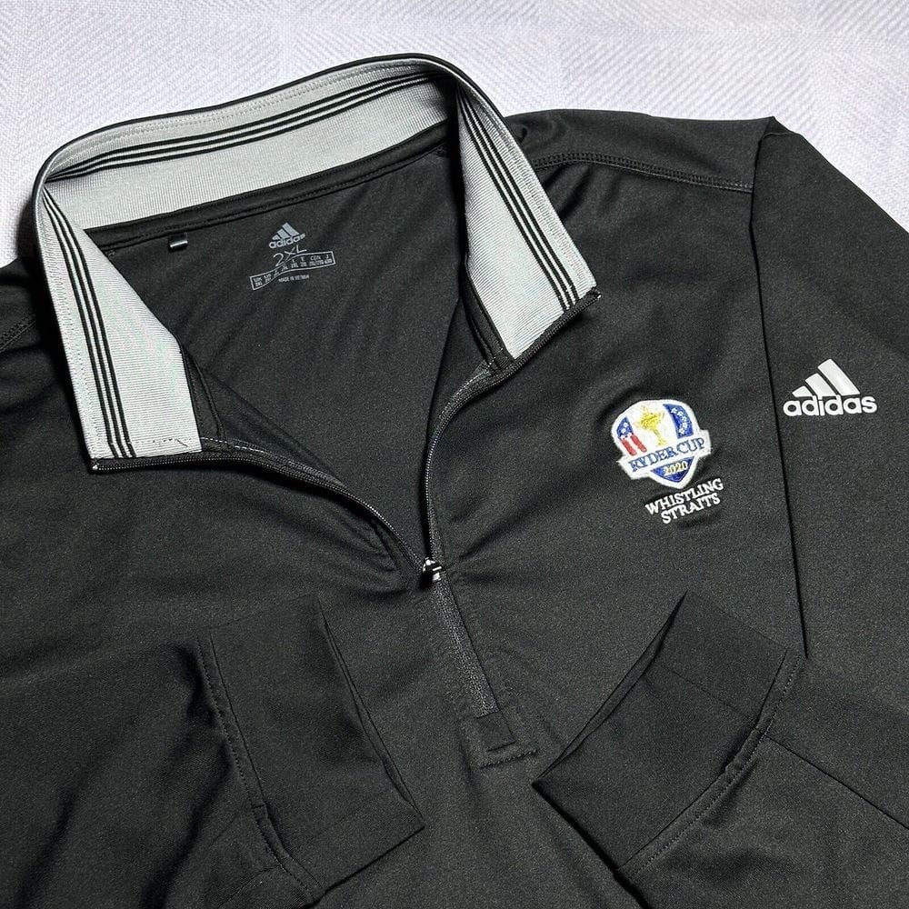 Adidas 2020 Ryder Cup Whistling Straits Black Performance 1/4 Zip Men's Size 2XL