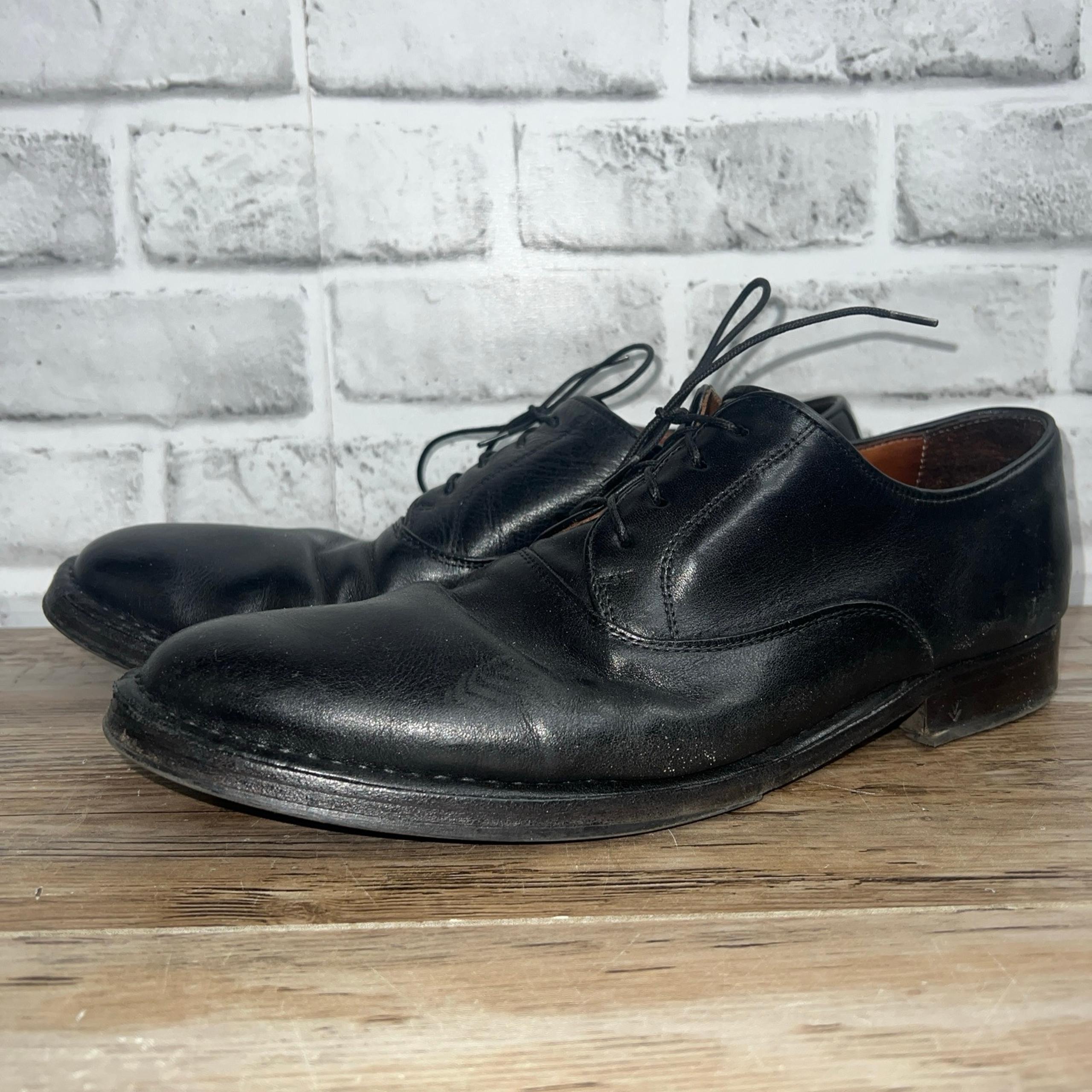 John Varvatos Black Leather Lace Up Shoes Mens Size 9.5