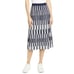 NWT Tory Burch/ Sport Navy A-Line Pleated Navy Blue & White Skirt Size XL 298