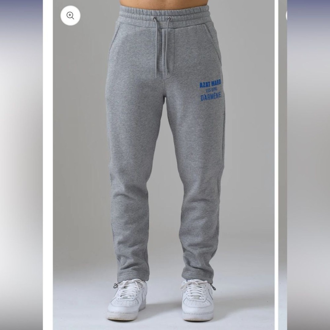New Mens Azat Mard Les Gens Heather Grey With Blue Joggers