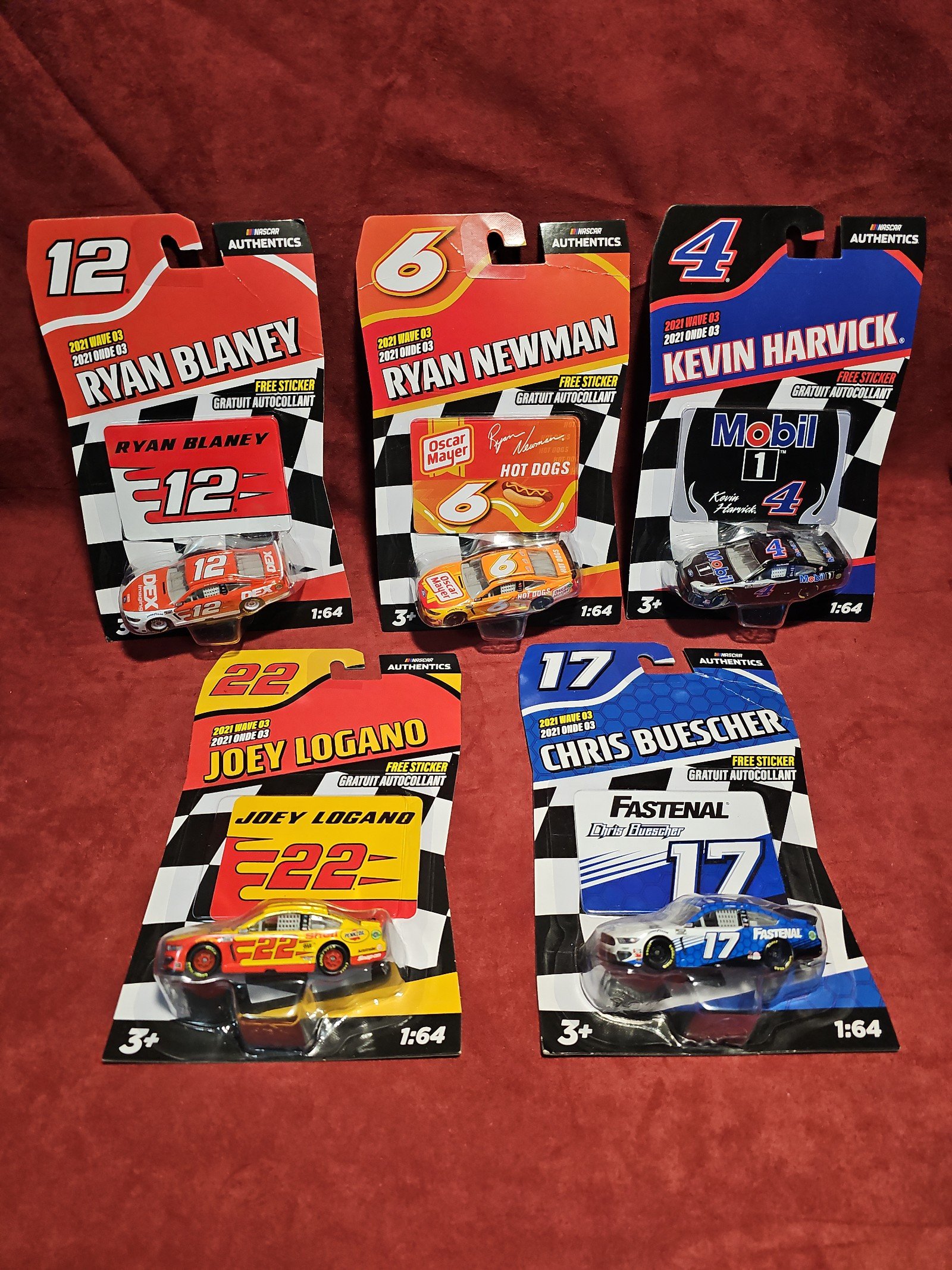 NASCAR Authentics 2021 Wave 03 Set of 5 Cars 1:64 - NWT