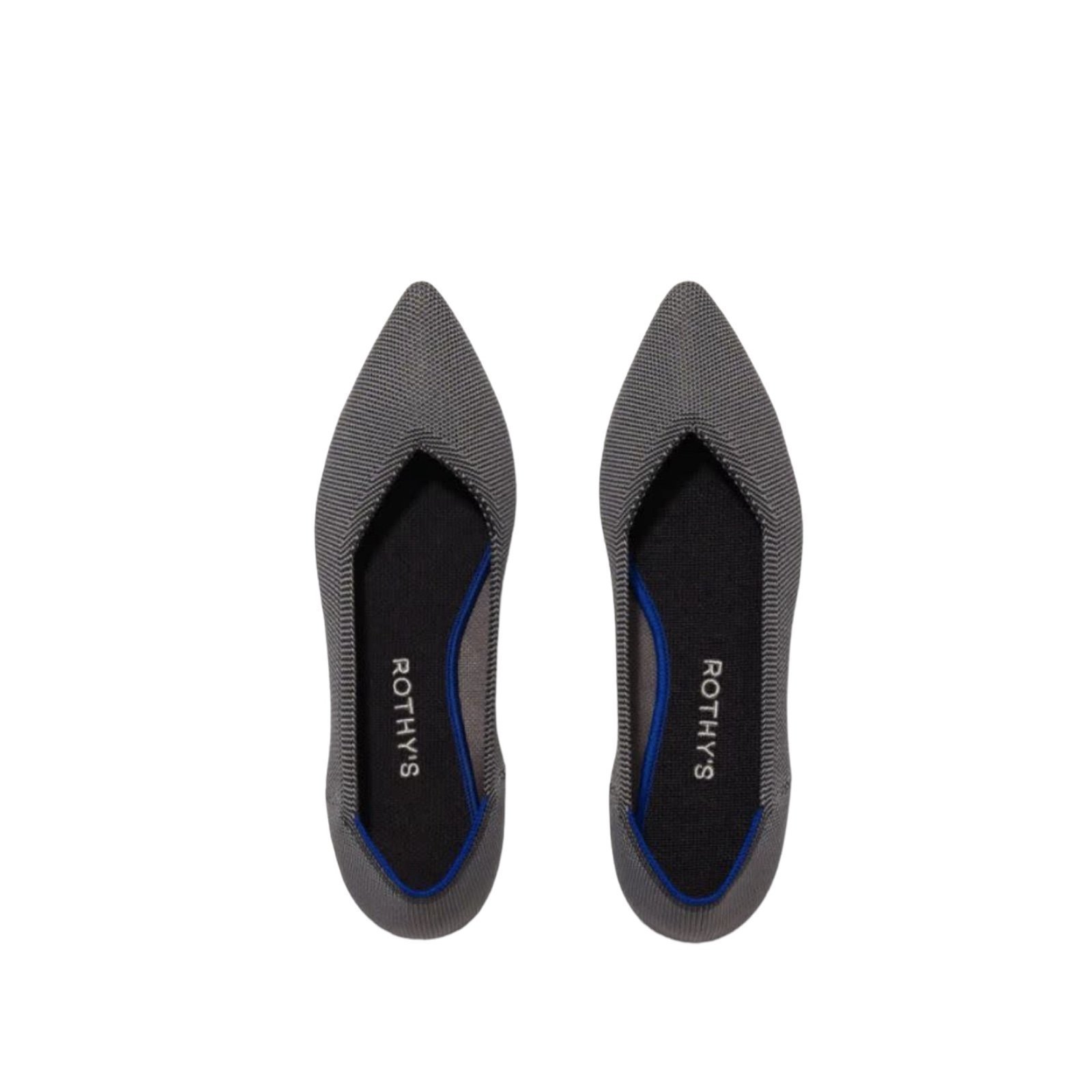 Rothy's The Point Pebble Gray Birdseye Textile Ballet Flats Size 6.5