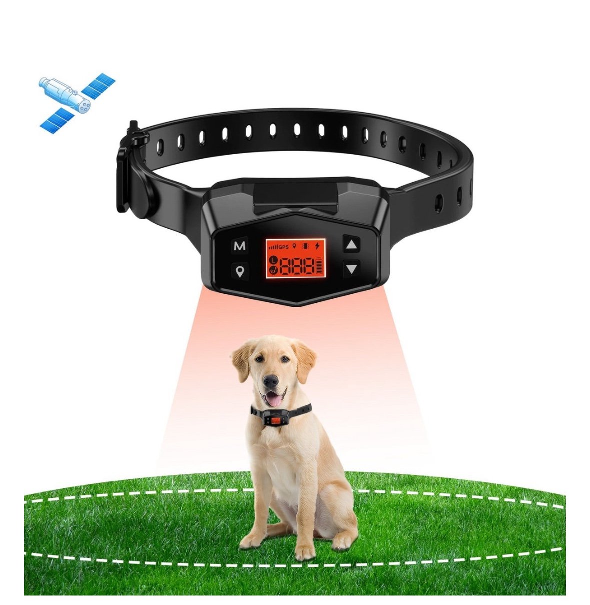 Petdiary F800 GPS Wireless Outdoor Electric Dog GPS & Activity Tracker, Black