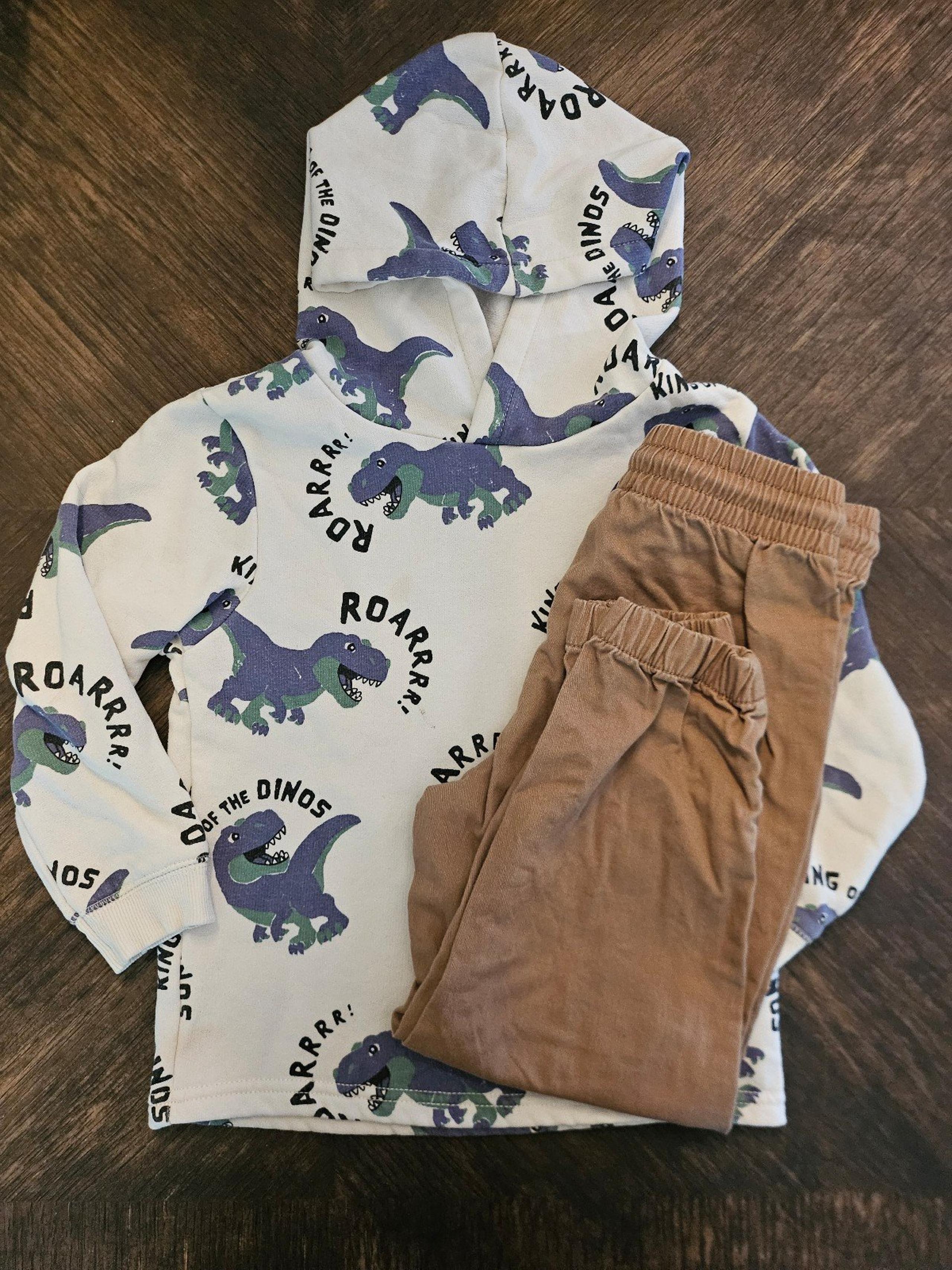 H&M dinosaur hoodie and pant set