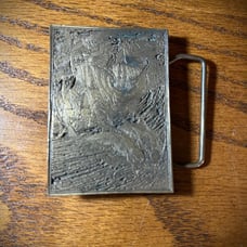 Vintage Art Nouveau brass belt buckle
