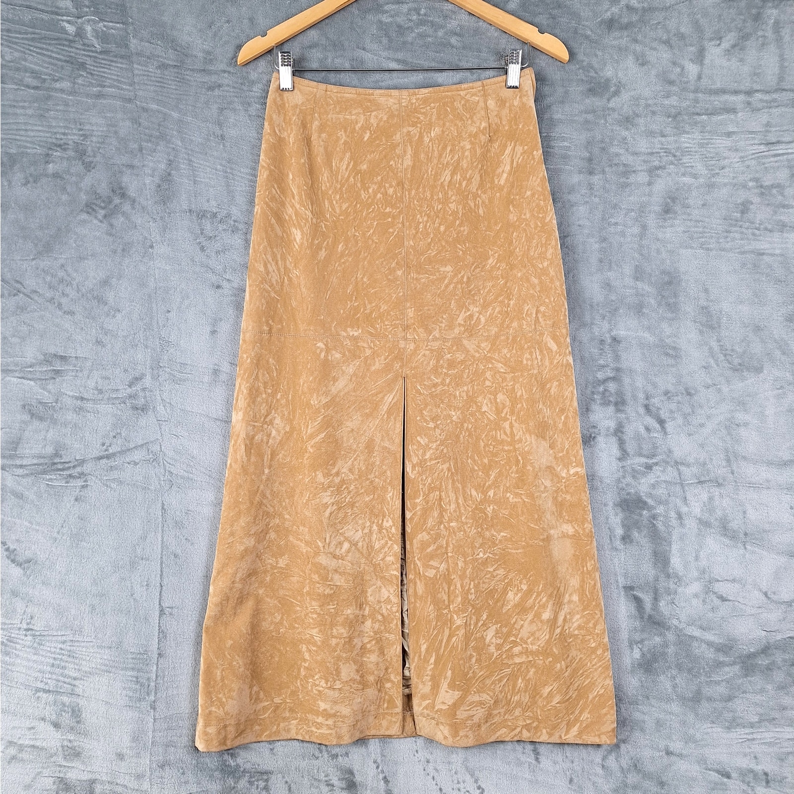 Womens Skirt 6 Vintage Boho Maxi Suede Quiet Luxury Old Money Western Brown