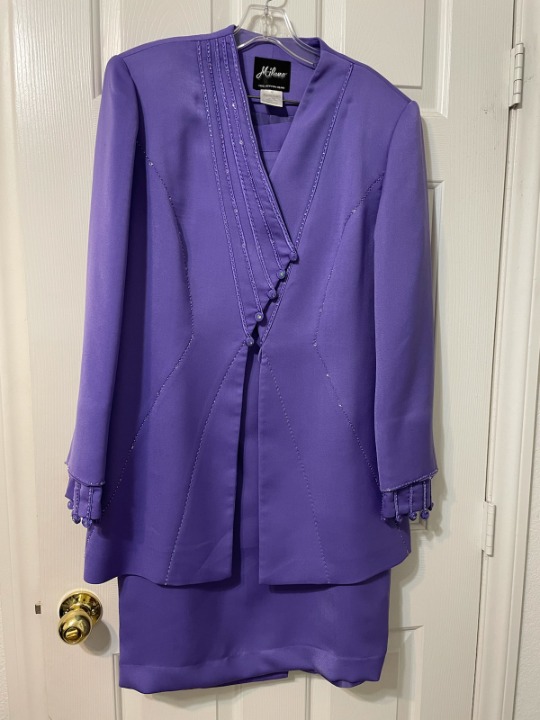 Purple 2-piece long skirt suit