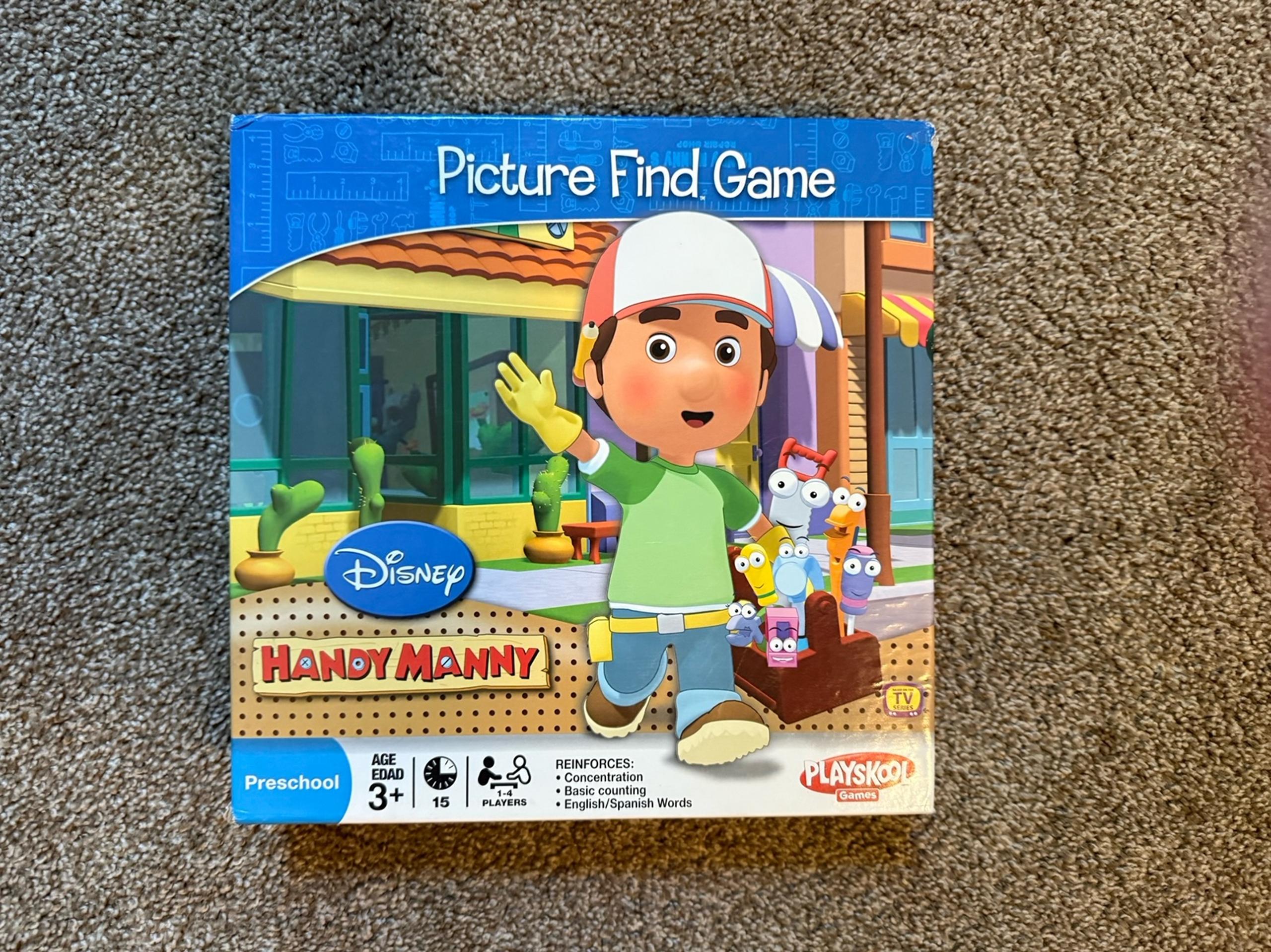 Handy Manny Picture Find Game Preschool Playskool Hasbro Disney Board Game