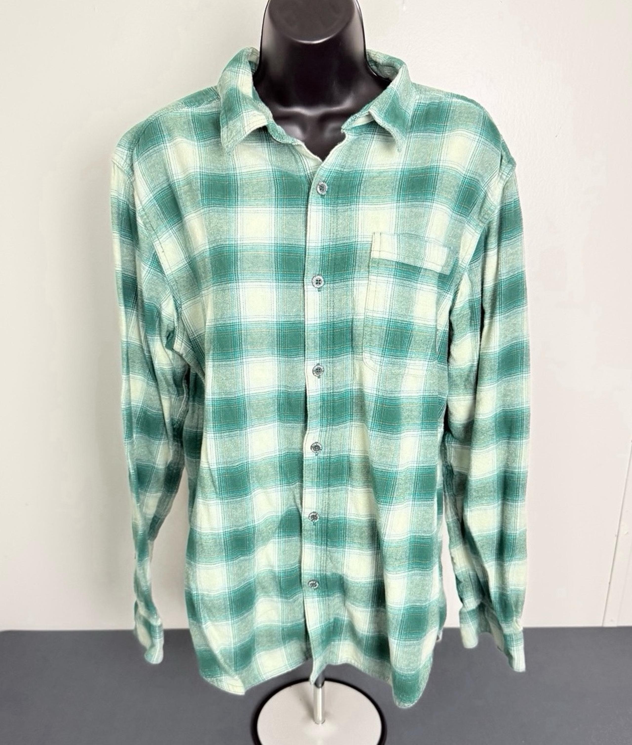 COLUMBIA Shirt Womens Large Green Tartan Plaid Button Down Long Sleeve