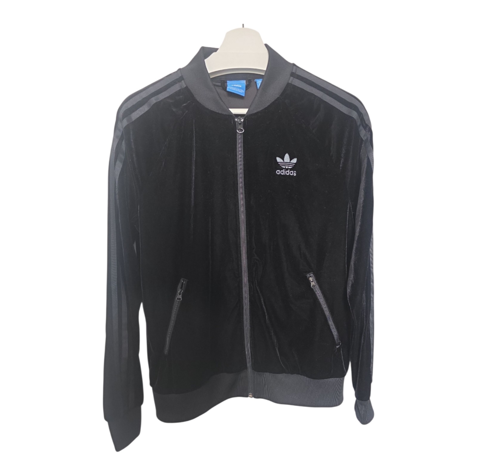 Adidas Originals Velvet Track Jacket – Black, Size M, Excellent Condition