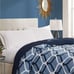 SEASONS King Alternative Down Diamond Quilted Reversible Comforter Navy Blue NEW
