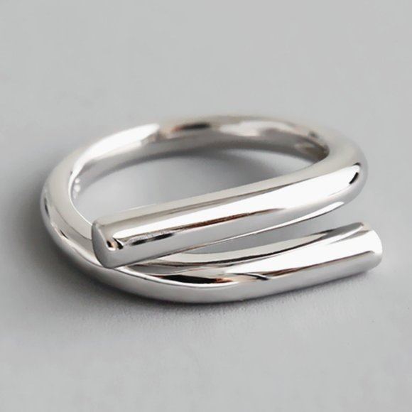 *NEW 925 Sterling Silver Open Bar Ring