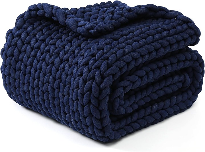Throw Blanket Medium-Weight Hand Knitted Skin Friendly Ventilated and Breathable