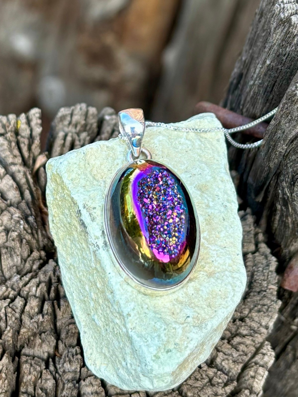 Titanium Aura Druzy Necklace