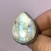 FIERY RAINBOW MOONSTONE LARGE TEARDROP STONE RING SIZE 6 BRAND NEW!