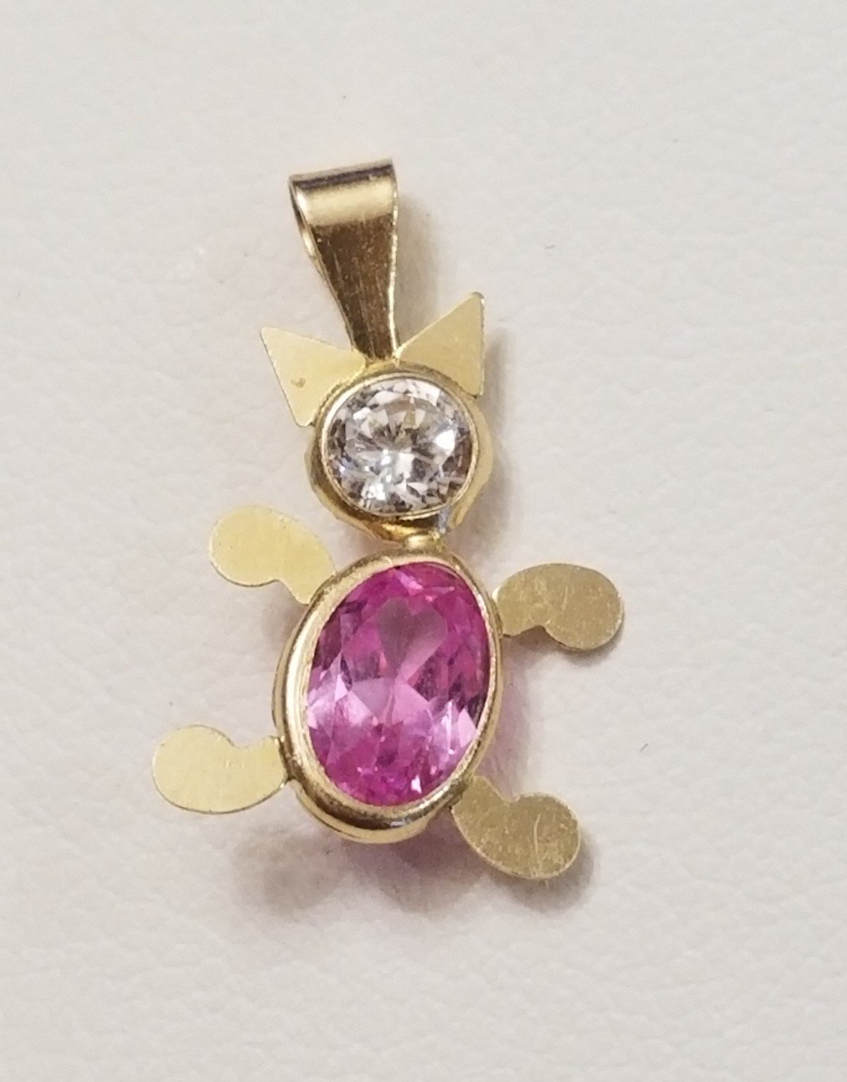 14K Gold Cat Pendent