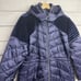 Badgley Mischka Womens XL Mallory Velvet Quilted Nylon Puffer Coat Packable Blue