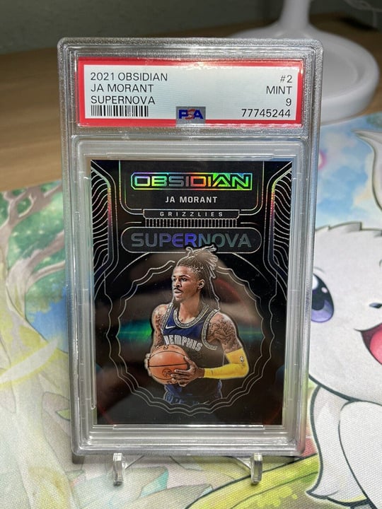 JA MORANT 2021 PANINI OBSIDIAN SUPERNOVA #2 24/99 MEMPHIS GRIZZLIES PSA 9 MINT