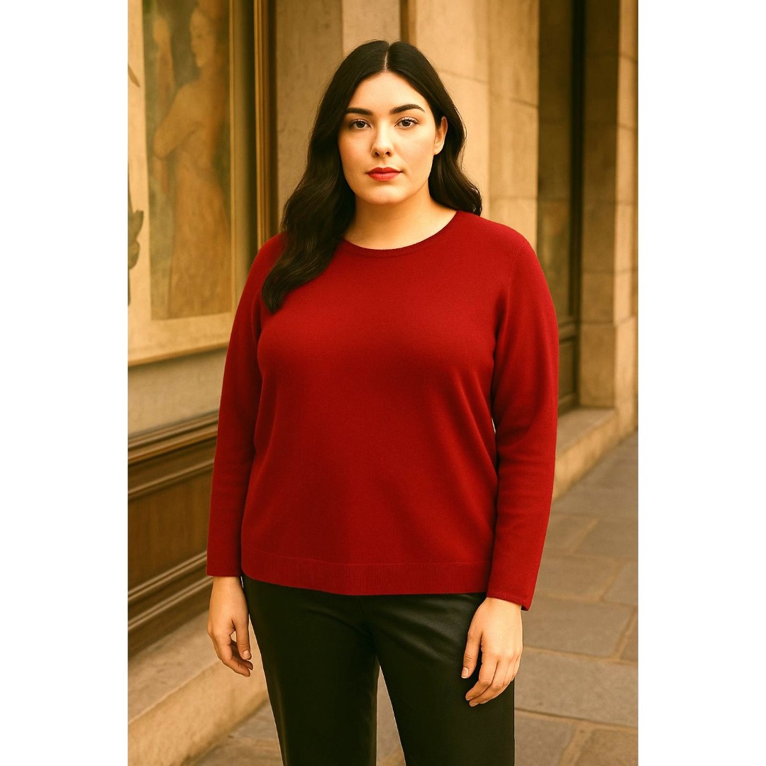 Talbots Luxurious 100% Cashmere Crewneck Sweater True Red Sz 2X (Flaw) Holidays!