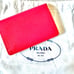 PINK PRADA Saffiano Leather Card Case