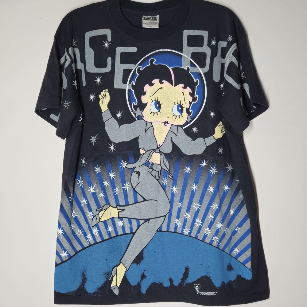 Betty Boop Space Babe 1995 T-Shirt RARE Tultex Size L Single Stitch