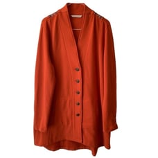 Soft Surroundings Women's Nuance Orange Button Mandala Detail Jacket Large