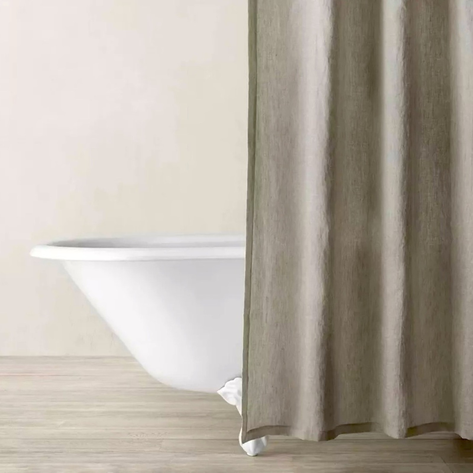Restoration Hardware Shower Curtain Linen Gray Farmhouse Minimalist 72 x 72