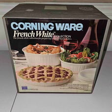 NIB Corning Ware French White Collection 2.5qt & 1.5qt Casserole & Pie Plate NOS