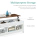 Coffee Table, Multifunctional Accent Furniture w/ Hidden Storage - White/Brown