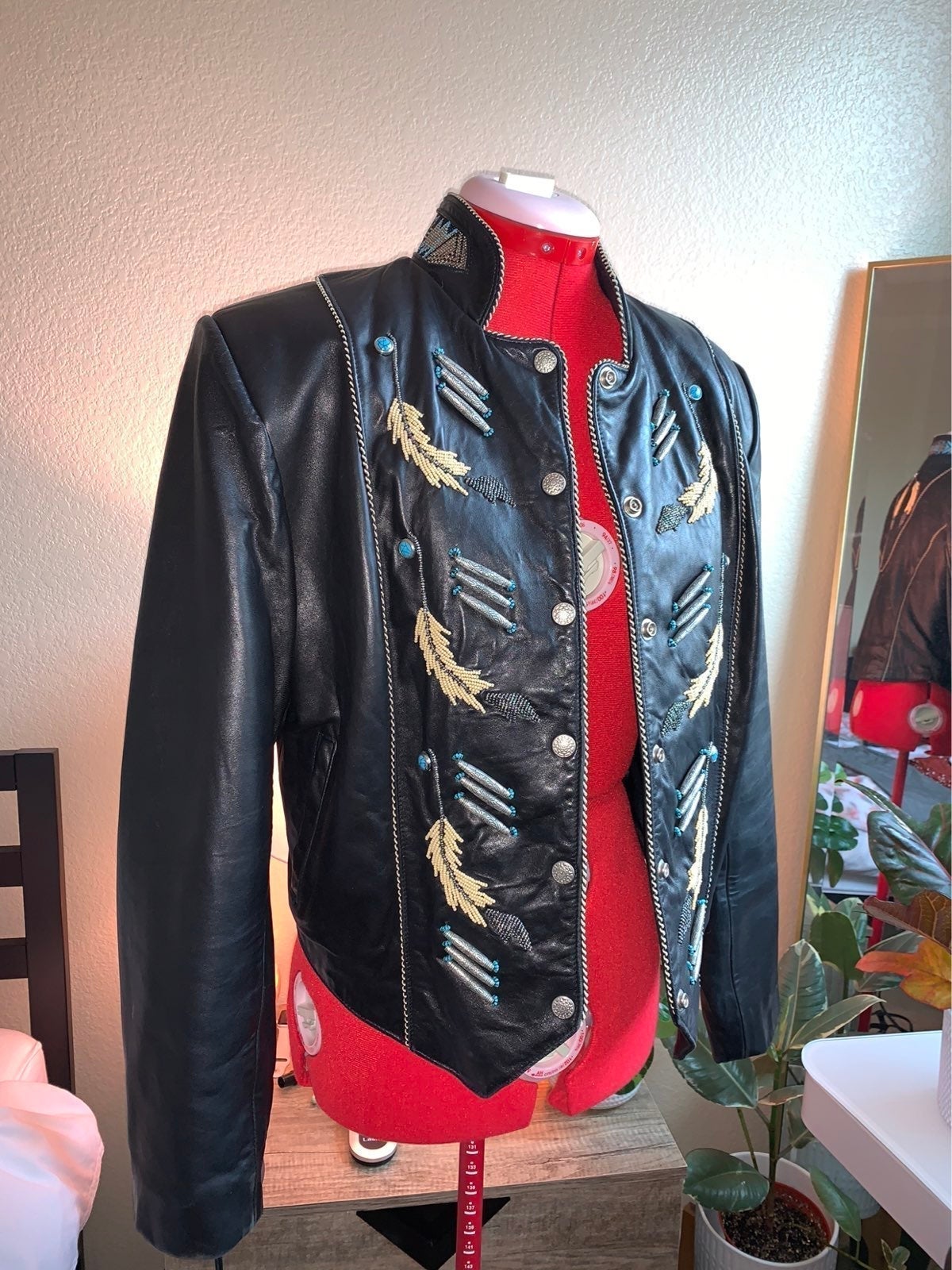 Tribe America Beaded Leather Jacket