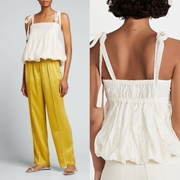 REBECCA TAYLOR Snow Allegra Sz M Camisole Top Embroidered Fairy Sleeveless