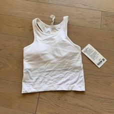 Lululemon White Ebb to Street RB Crop Tank Size 4
